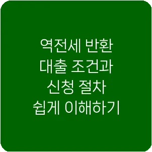 역전세 반환 대출 조건과 신청 절차 쉽게 이해하기