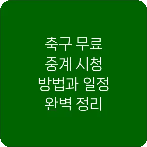 축구 무료 중계 시청 방법과 일정 완벽 정리