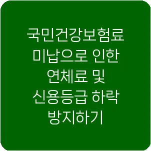 국민건강보험료 미납으로 인한 연체료 및 신용등급 하락 방지하기