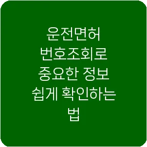 운전면허 번호조회로 중요한 정보 쉽게 확인하는 법