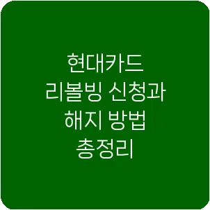 현대카드 리볼빙 신청과 해지 방법 총정리