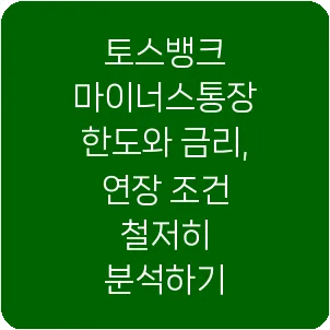토스뱅크 마이너스통장 한도와 금리, 연장 조건 철저히 분석하기