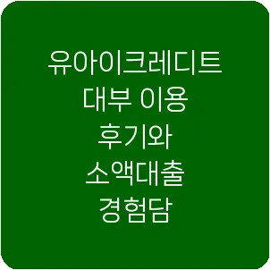 유아이크레디트 대부 이용 후기와 소액대출 경험담