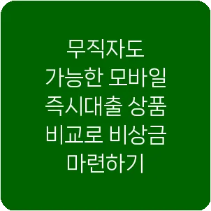 무직자도 가능한 모바일 즉시대출 상품 비교로 비상금 마련하기