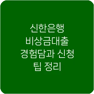 신한은행 비상금대출 경험담과 신청 팁 정리