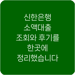 신한은행 소액대출 조회와 후기를 한곳에 정리했습니다