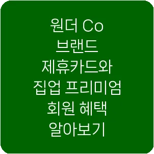 원더 Co 브랜드 제휴카드와 집업 프리미엄 회원 혜택 알아보기