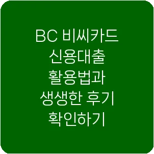 BC 비씨카드 신용대출 활용법과 생생한 후기 확인하기