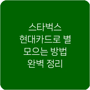 스타벅스 현대카드로 별 모으는 방법 완벽 정리