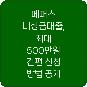 페퍼스 비상금대출, 최대 500만원 간편 신청 방법 공개