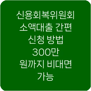 신용회복위원회 소액대출 간편 신청 방법 300만 원까지 비대면 가능