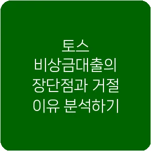 토스 비상금대출의 장단점과 거절 이유 분석하기