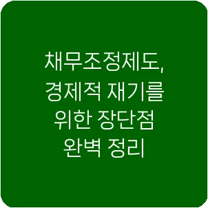 채무조정제도, 경제적 재기를 위한 장단점 완벽 정리