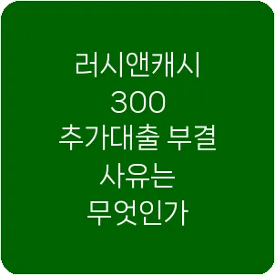 러시앤캐시 300 추가대출 부결 사유는 무엇인가