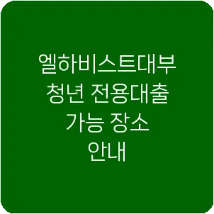 엘하비스트대부 청년 전용대출 가능 장소 안내