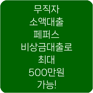 무직자 소액대출 페퍼스 비상금대출로 최대 500만원 가능!