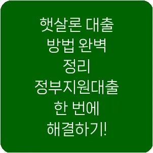 햇살론 대출 방법 완벽 정리 정부지원대출 한 번에 해결하기!