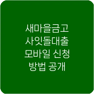 새마을금고 사잇돌대출 모바일 신청 방법 공개