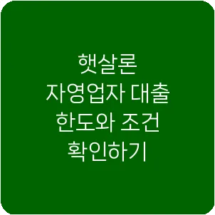 햇살론 자영업자 대출 한도와 조건 확인하기