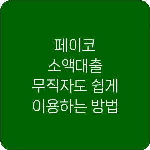 페이코 소액대출 무직자도 쉽게 이용하는 방법