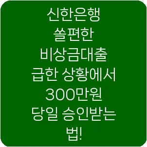 신한은행 쏠편한 비상금대출 급한 상황에서 300만원 당일 승인받는 법!