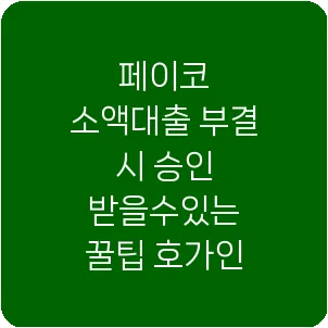 페이코 소액대출 부결 시 승인 받을수있는 꿀팁 호가인