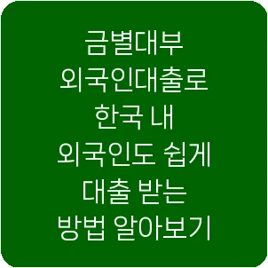 금별대부 외국인대출로 한국 내 외국인도 쉽게 대출 받는 방법 알아보기