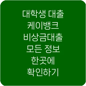 대학생 대출 케이뱅크 비상금대출 모든 정보 한곳에 확인하기