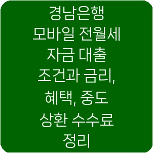 경남은행 모바일 전월세 자금 대출 조건과 금리, 혜택, 중도 상환 수수료 정리
