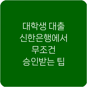 대학생 대출 신한은행에서 무조건 승인받는 팁