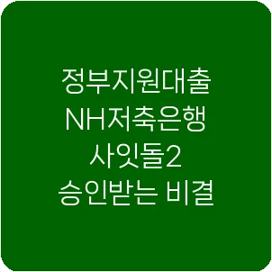 정부지원대출 NH저축은행 사잇돌2 승인받는 비결