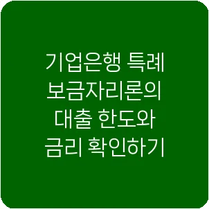 기업은행 특례보금자리론의 대출 한도와 금리 확인하기
