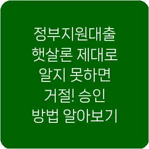 정부지원대출 햇살론 제대로 알지 못하면 거절! 승인 방법 알아보기