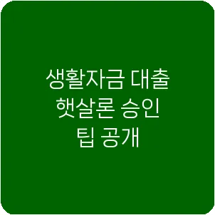 생활자금 대출 햇살론 승인 팁 공개