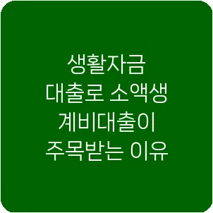 생활자금 대출로 소액생계비대출이 주목받는 이유