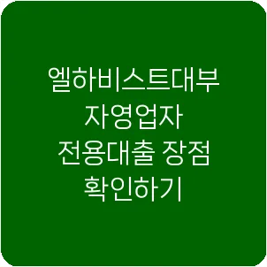 엘하비스트대부 자영업자 전용대출 장점 확인하기