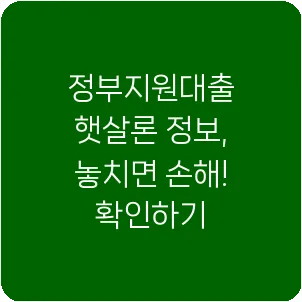 정부지원대출 햇살론 정보, 놓치면 손해! 확인하기
