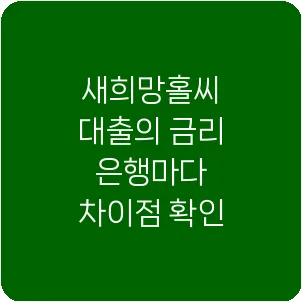 새희망홀씨 대출의 금리 은행마다 차이점 확인
