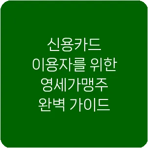 신용카드 이용자를 위한 영세가맹주 완벽 가이드