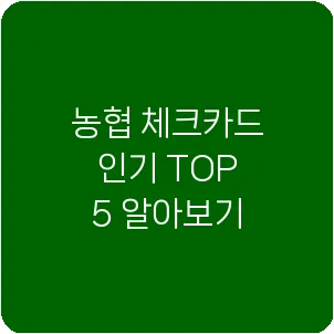 농협 체크카드 인기 TOP 5 알아보기