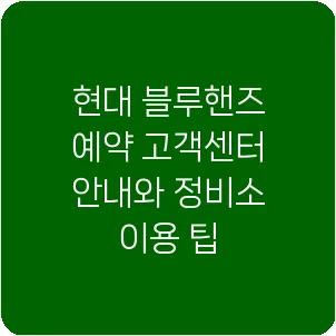 현대 블루핸즈 예약 고객센터 안내와 정비소 이용 팁