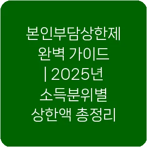 본인부담상한제 완벽 가이드 | 2025년 소득분위별 상한액 총정리