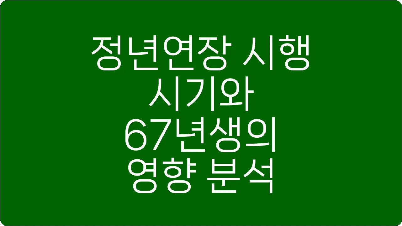 정년연장 시행 시기와 67년생의 영향 분석
