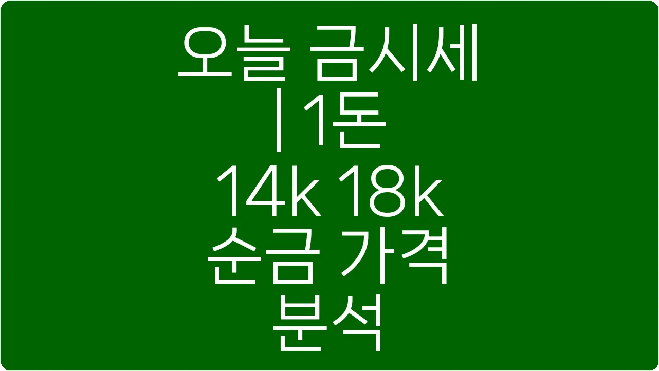 오늘 금시세 | 1돈 14k 18k 순금 가격 분석